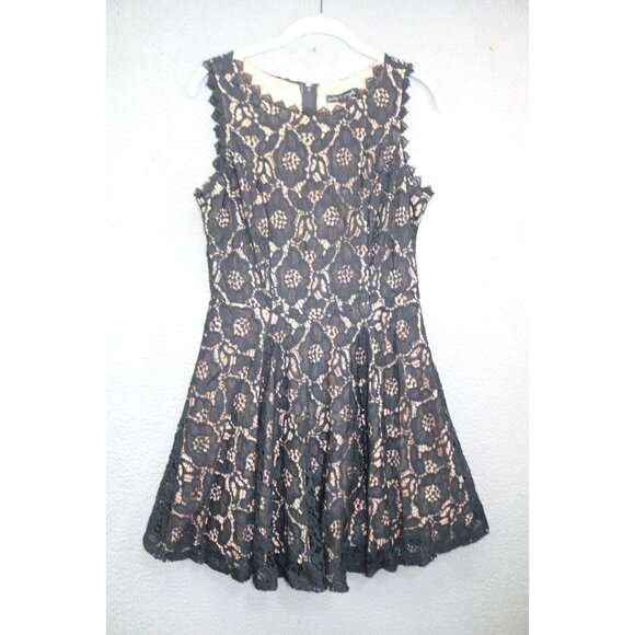 Vintage City Triangle Black Lace Fit & Flare Dress-Size 9-Whimsigoth-Y2K - Picture 1 of 14